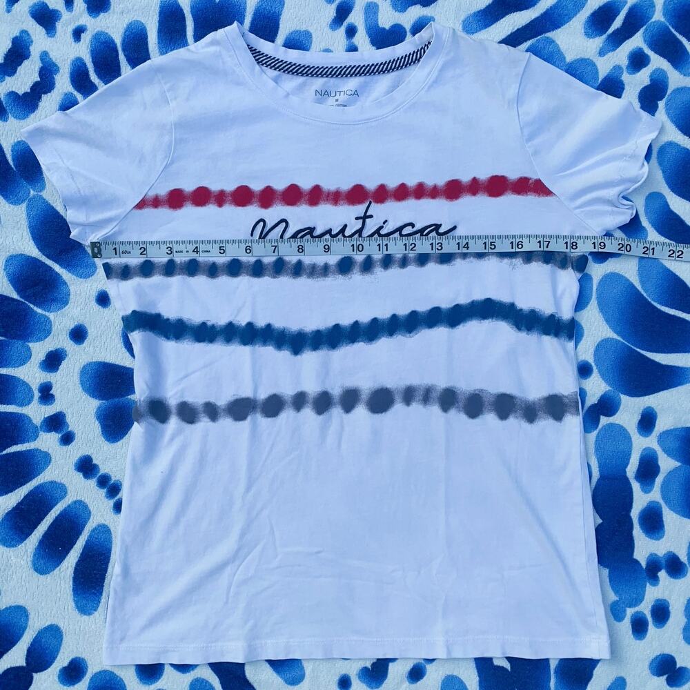 Nautica Patriotic Logo Tie Dye Short Sleeve Cotton Tee ๐บ๐ธ NWOT - Picture 5 of 15